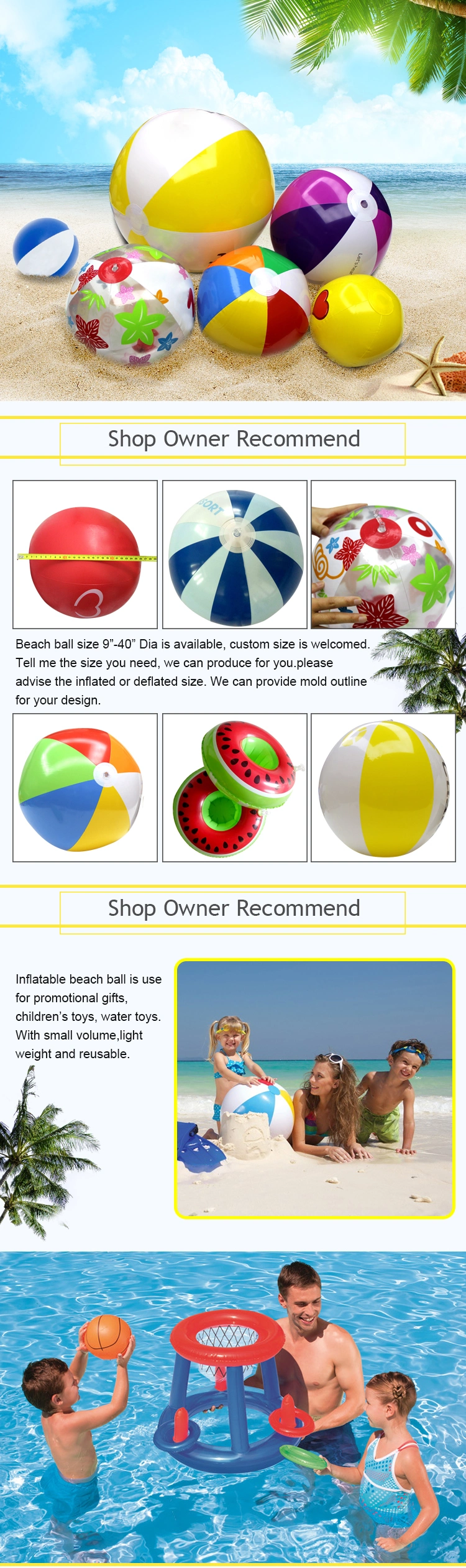 LED Beach Ball Inflatable Sports Ball Summer Ball