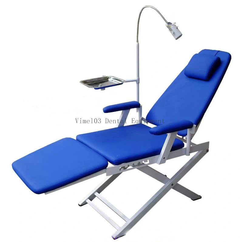 Portable Dental Folding Chair with LED Light and Air Turbine Unit