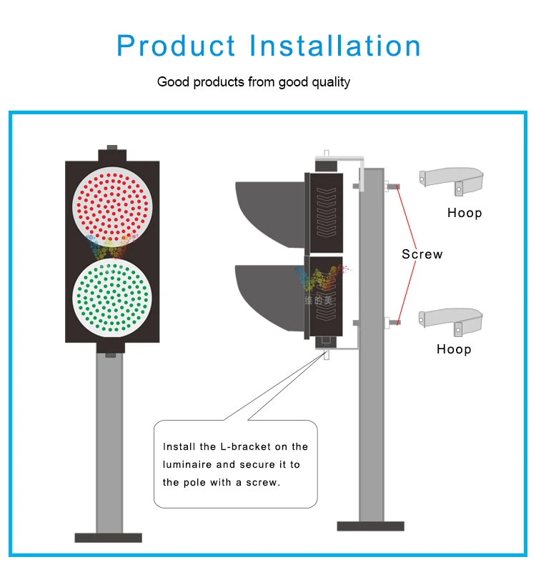 300mm Warning Three Color Full Ball Intelligent LED Solar Power Traffic Signal Light System Include Countdown Timer Arrow