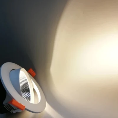 Réglable Moderne Blanc Rond En Plastique Alunimun Lumière 3000K 8W 15W 490lm 110lm LED Encastré Vers Le Bas