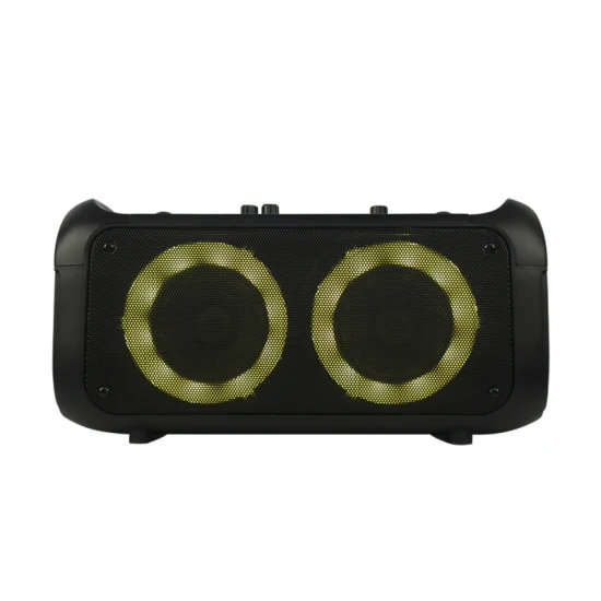Haut-parleurs Bluetooth portables à double chariot de vente chaude de 4 pouces Haut-parleur de fête en plein air avec lumière LED