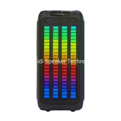 Populaire double 8 pouces LED éclairage Bluetooth haut-parleur arc-en-ciel couleur liquide mouvement DJ haut-parleur sans fil karaoké haut-parleur OEM Sound Box haut-parleur