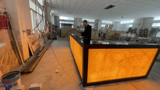 Nouveau comptoir de bar discothèque en marbre coloré à LED